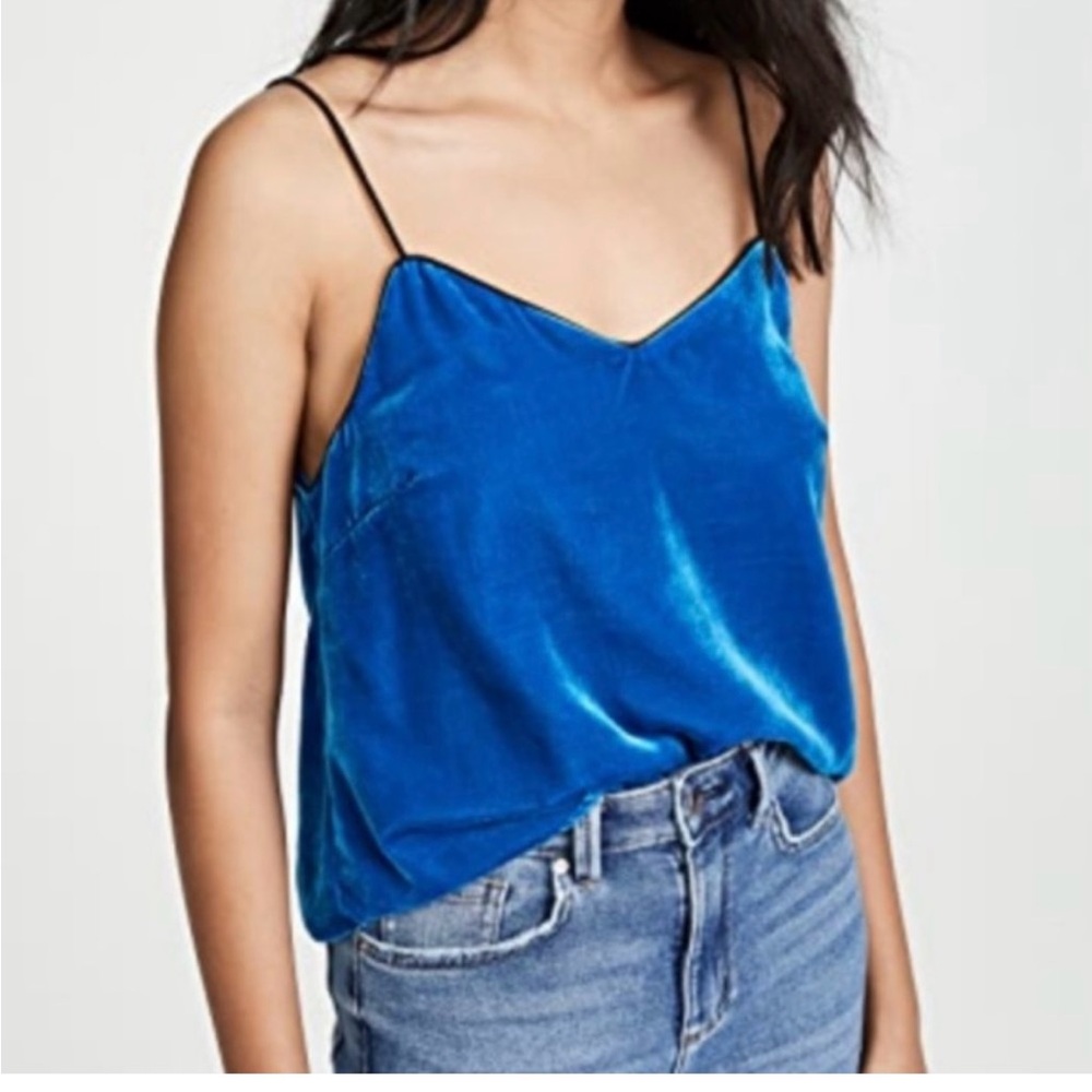 Wayf Women’s Blue Velvet Top